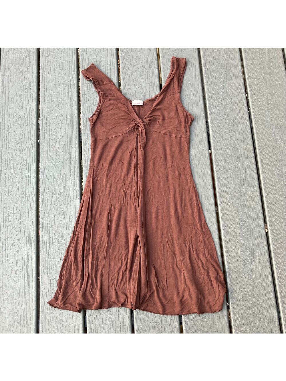 Vintage Y2K brown twist bust dress, boho chic hippie indie Peppermint Bay